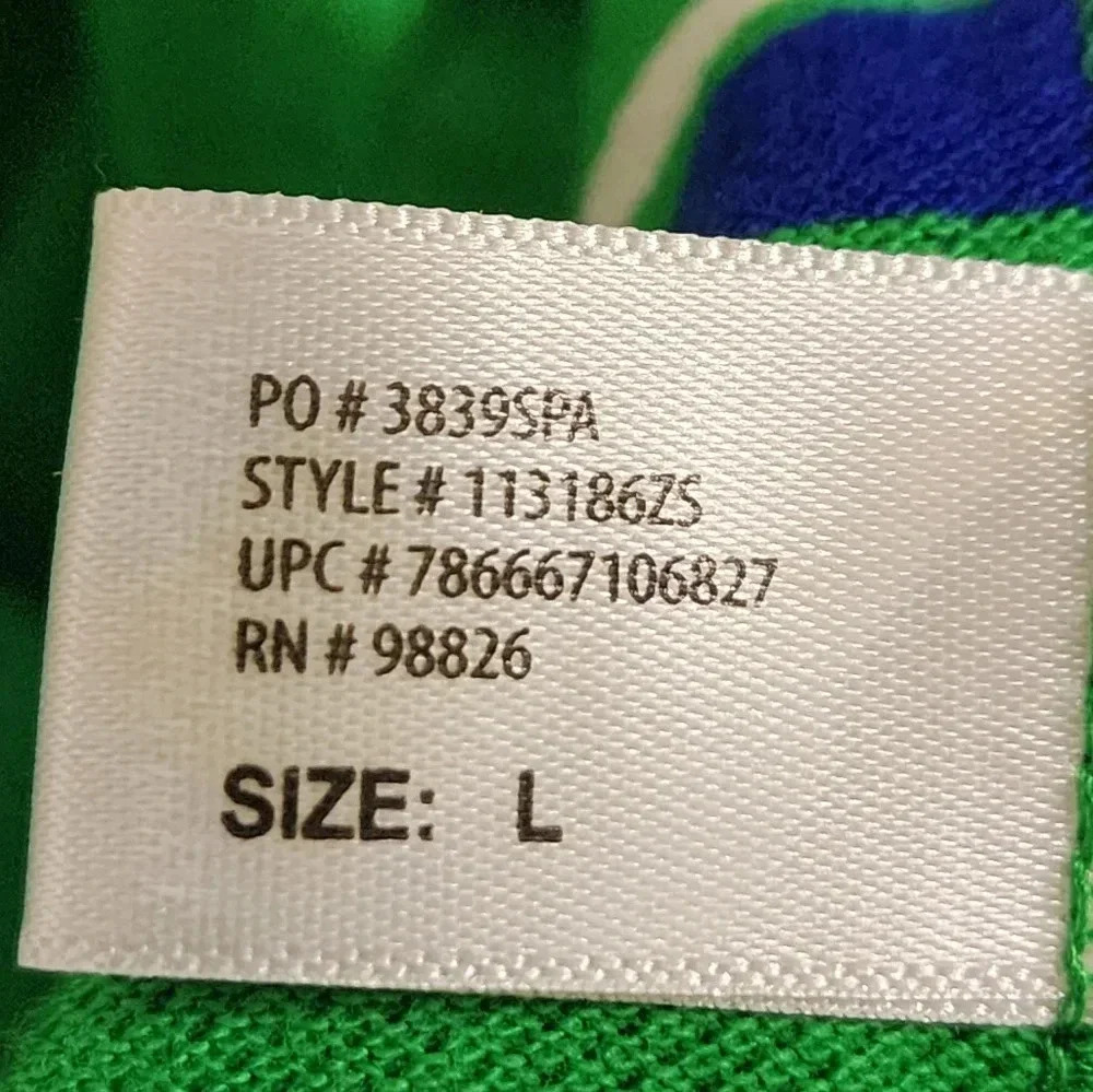 US Polo Assn Men's Polo Shirt Large Green Blue Striped Embroidered Logo Sleeve - Picture 9 of 10